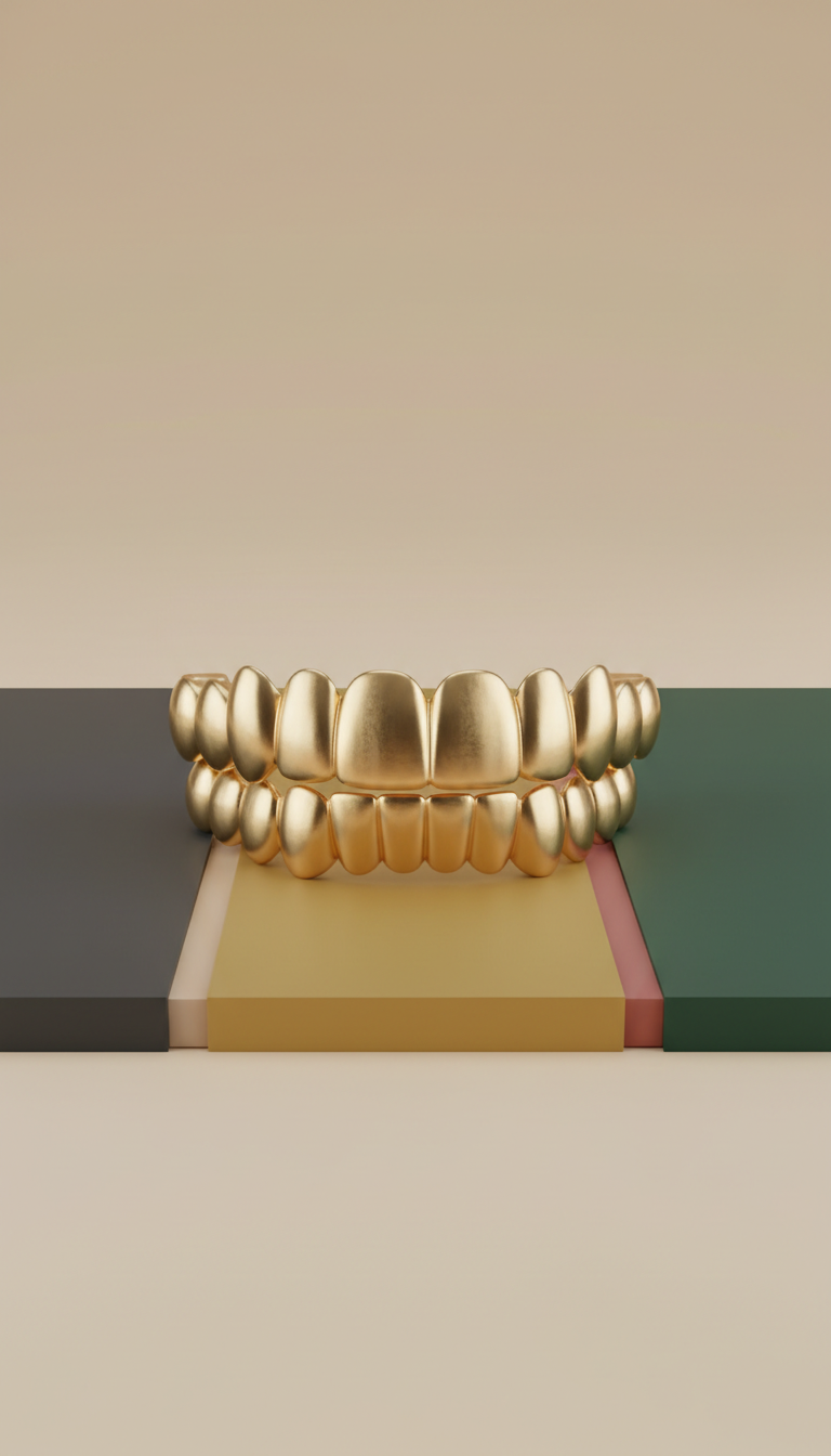 Soft Gold Open-Face Grillz Set