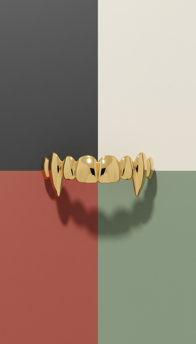 Polished Gold Fang Grillz Pair